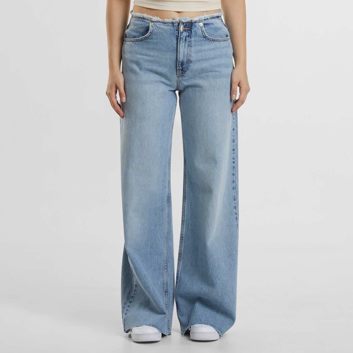 Ria Open Hem Low Waist Baggy Jeans