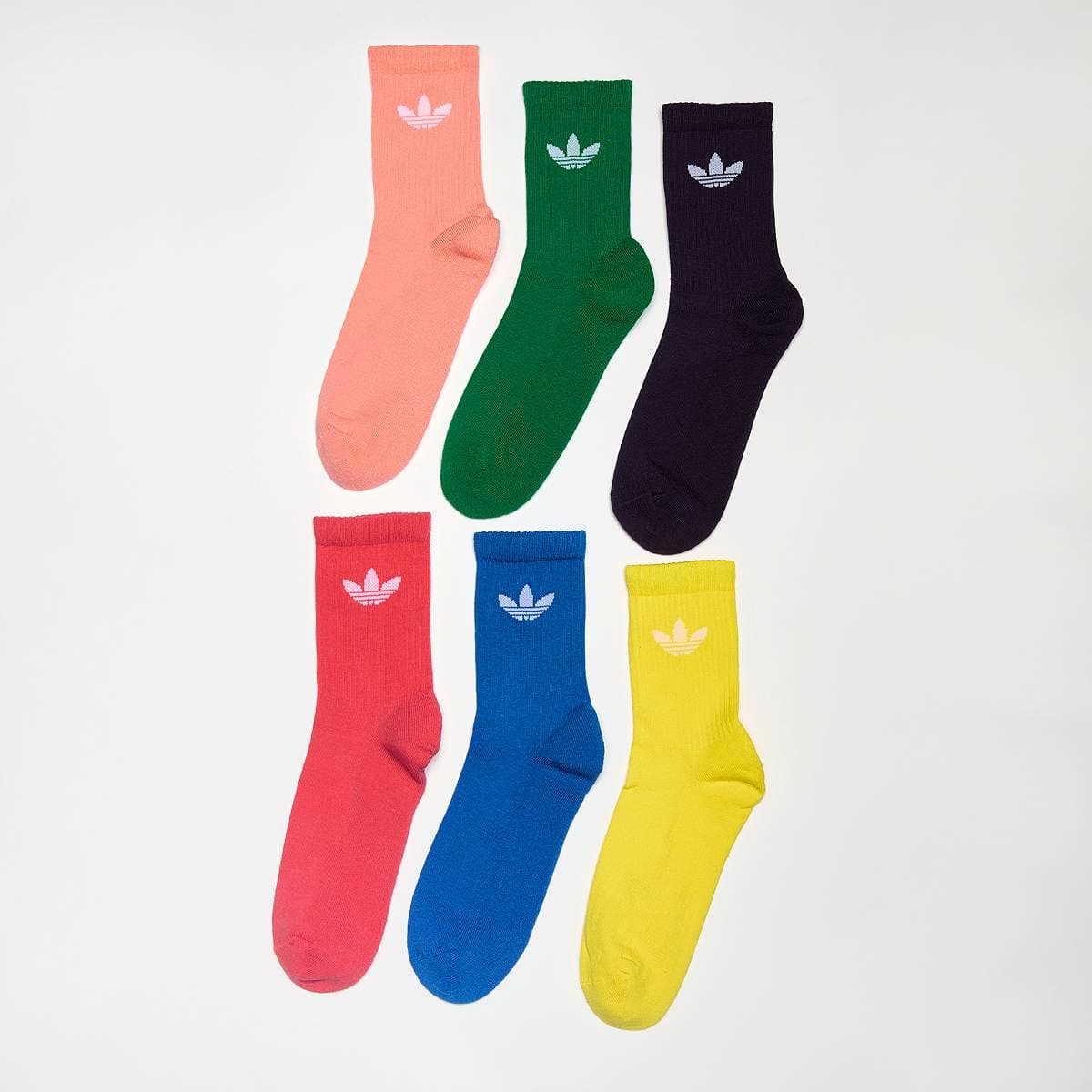 6 PACK - Trefoil Cushion Crew Socks