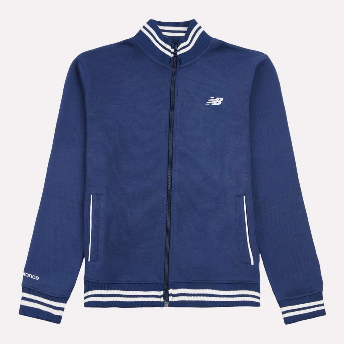 NB Double Knit Full Zip Funnel Top nb navy