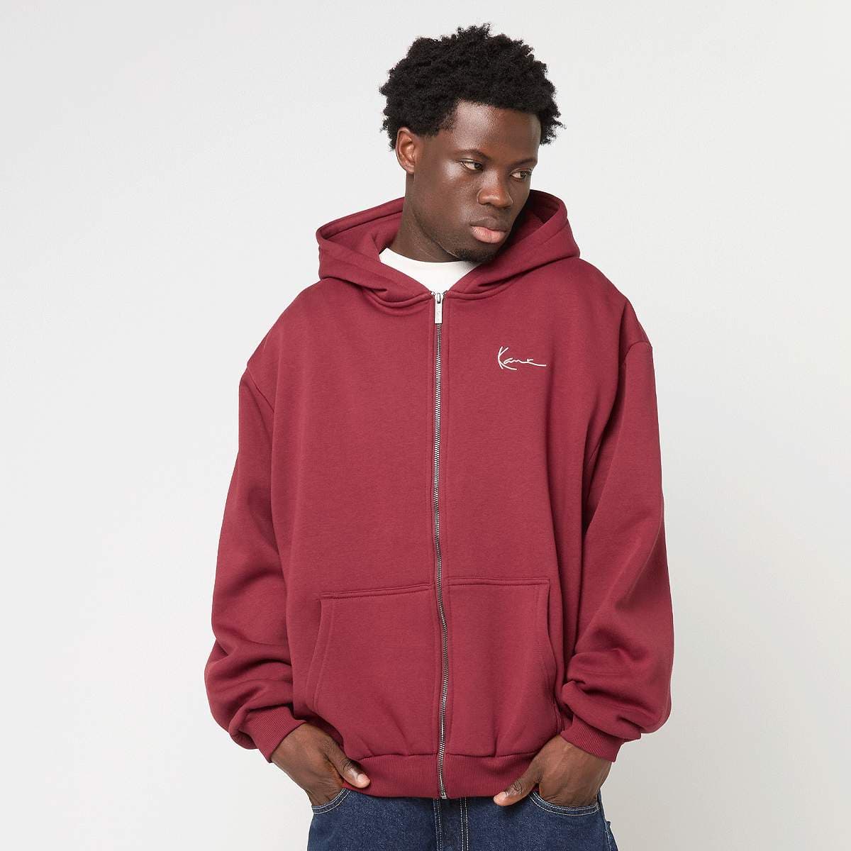 Small Signature Essential Oversized Zip Hoodie