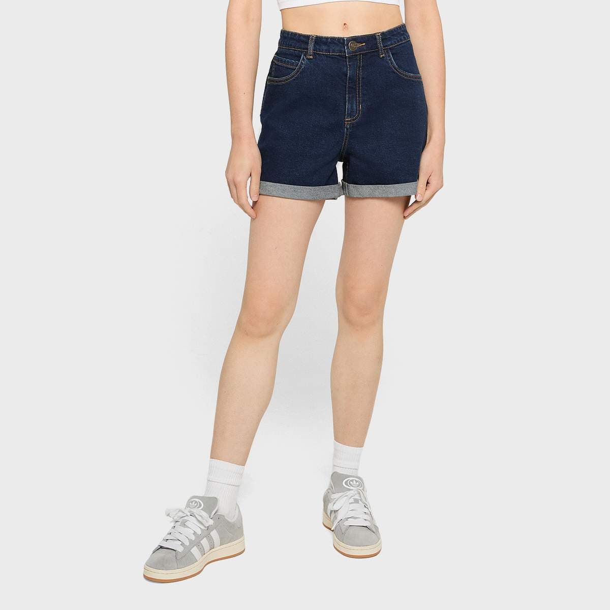 Ladies High Waist Denim Shorts 