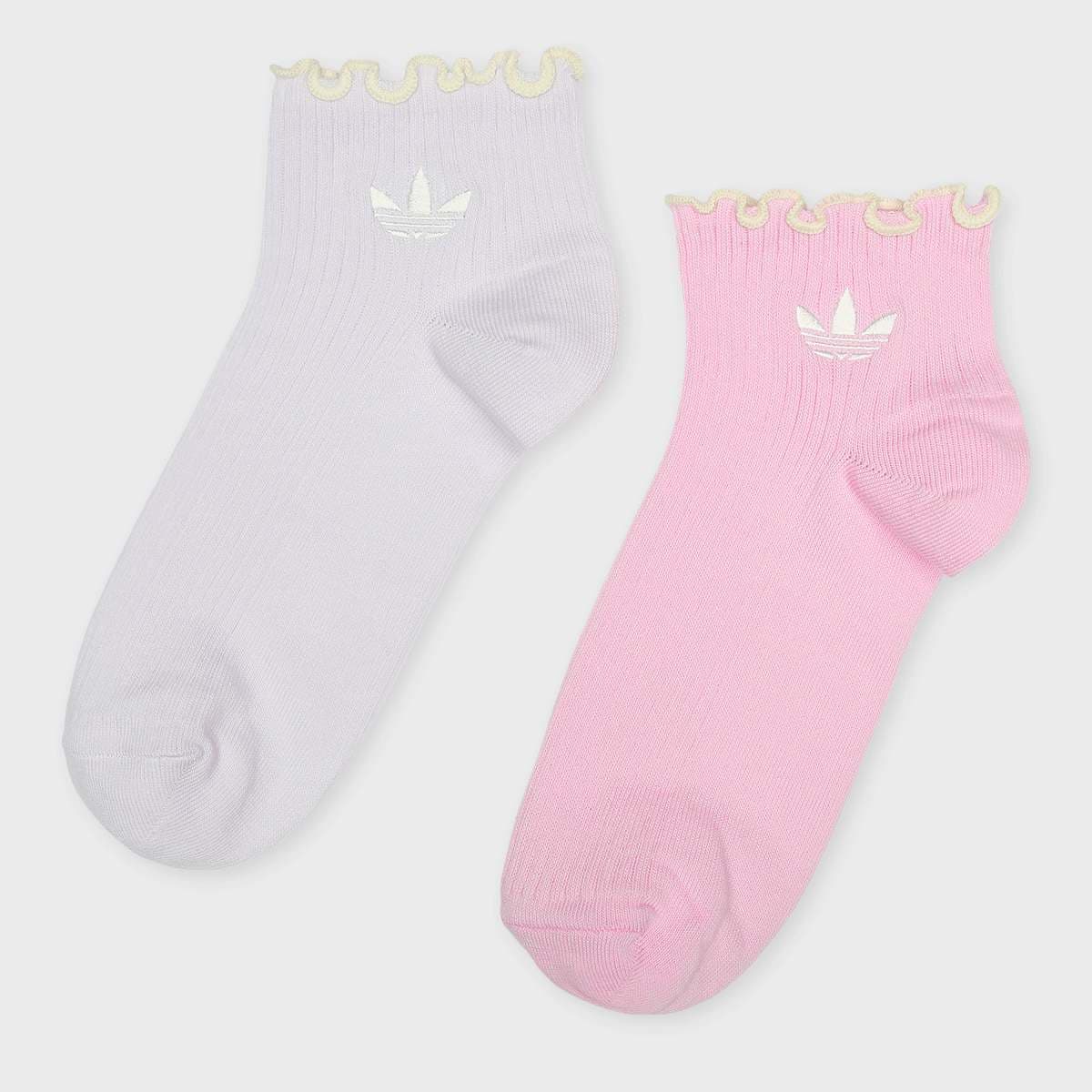 2 PACK - Ruffle Quarter Socks