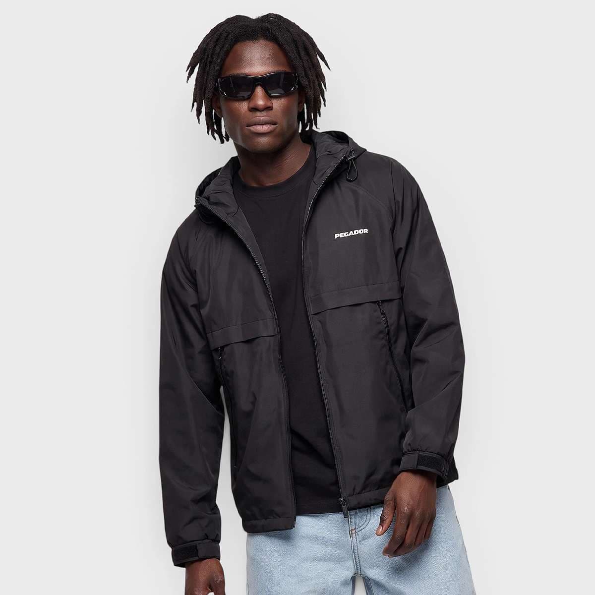 MASON HOODED WINDBREAKER BLACK