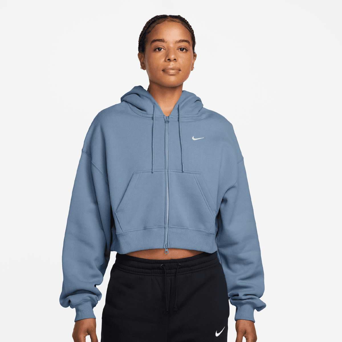 Studio Fleece Oversized Crop Full Zip Hoodie