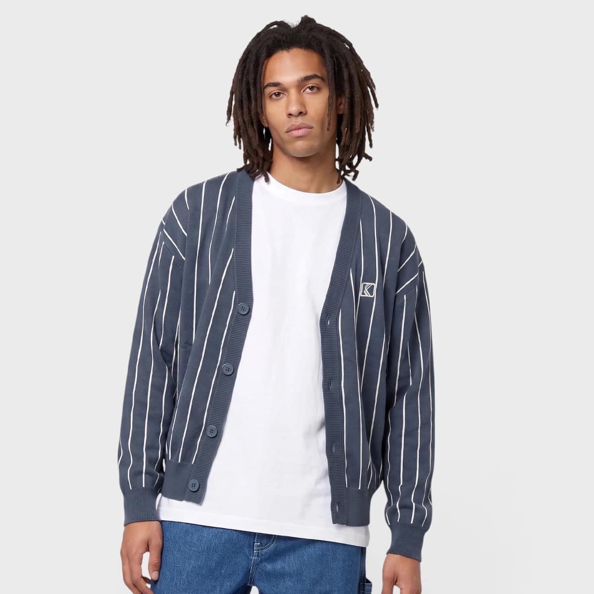 OG Pinstripe Jacquard Cropped Cardigan