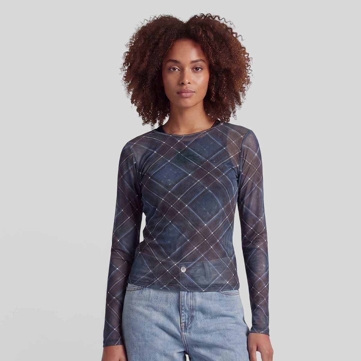 Signature Check Mesh Longsleeve