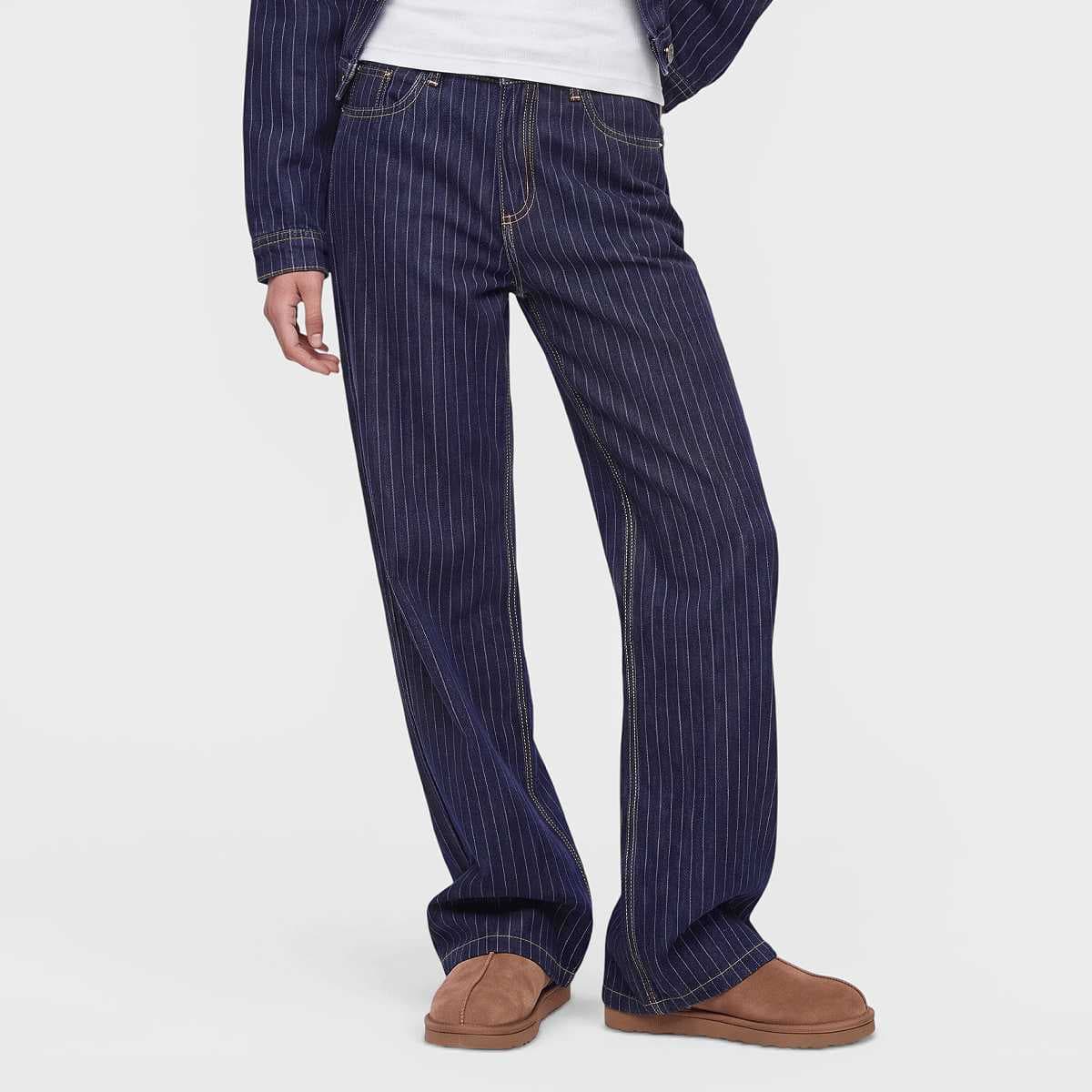 Retro Pinstripe Jeans blue