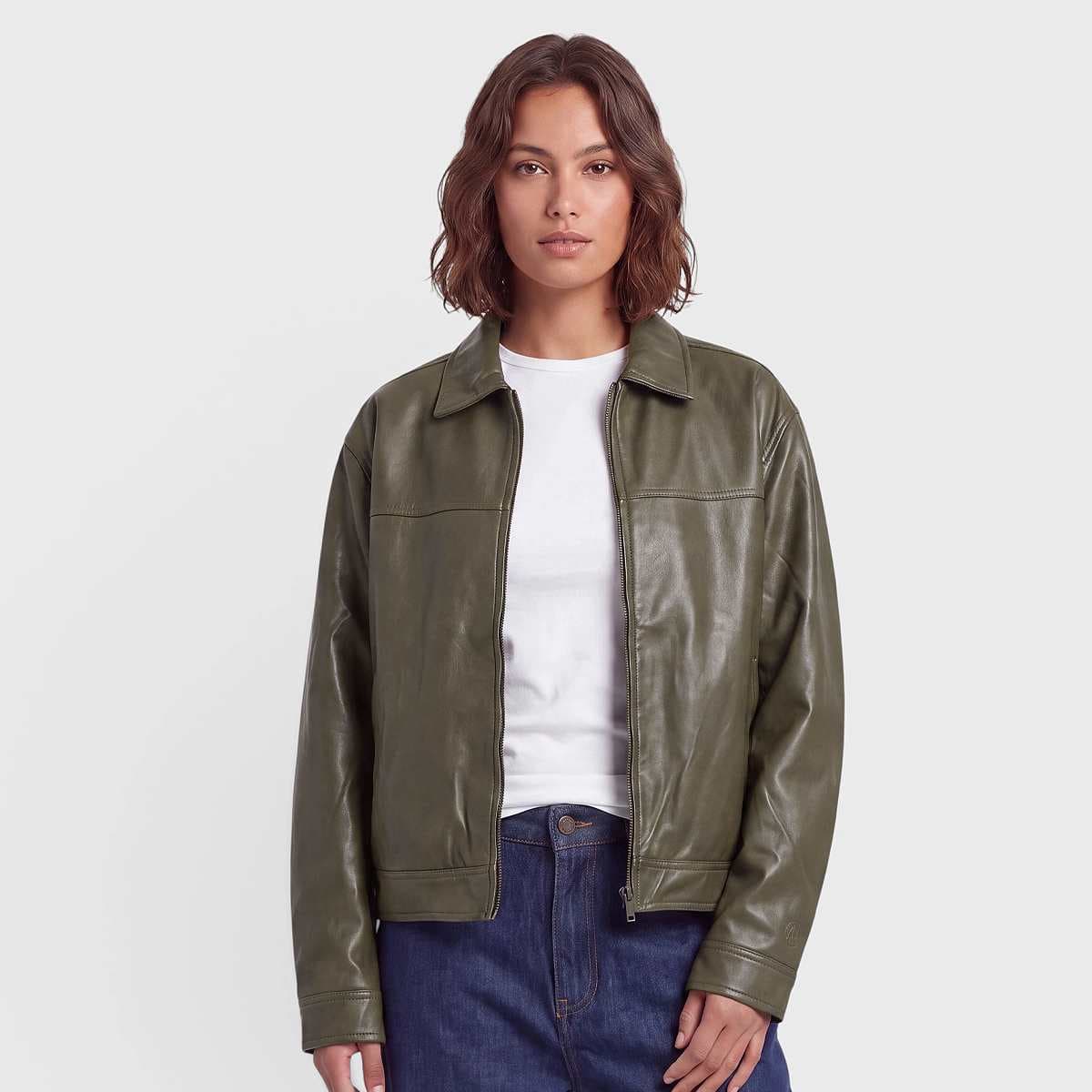 OG Pu Leather Boxy Jacket