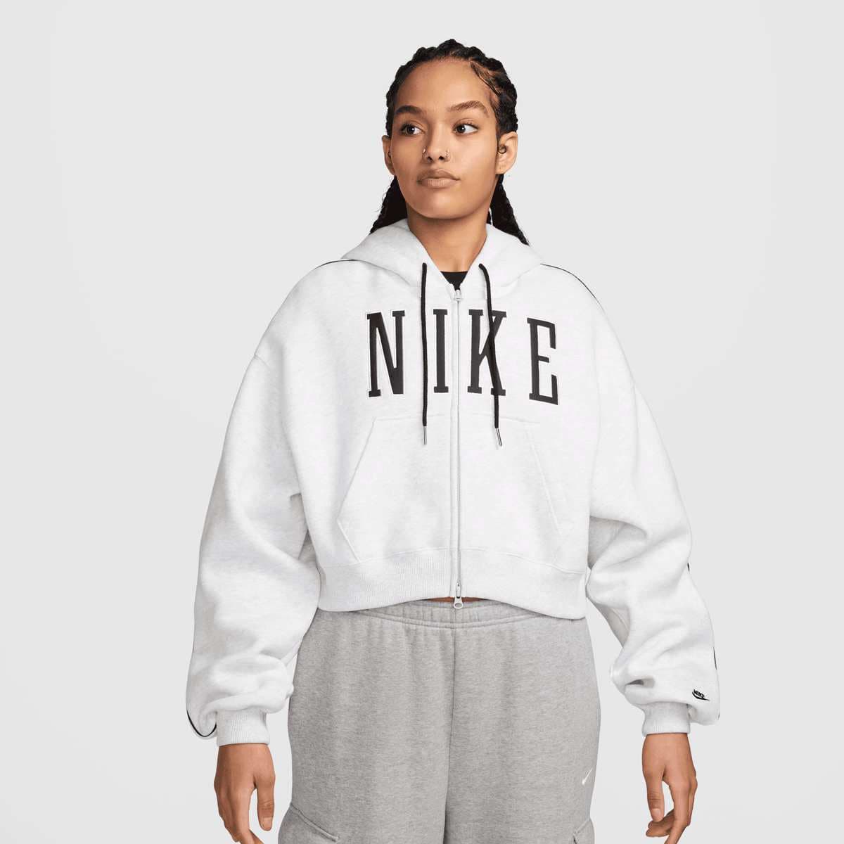 Studio Fleece Medium Weight Oversized Crop Full-Zip