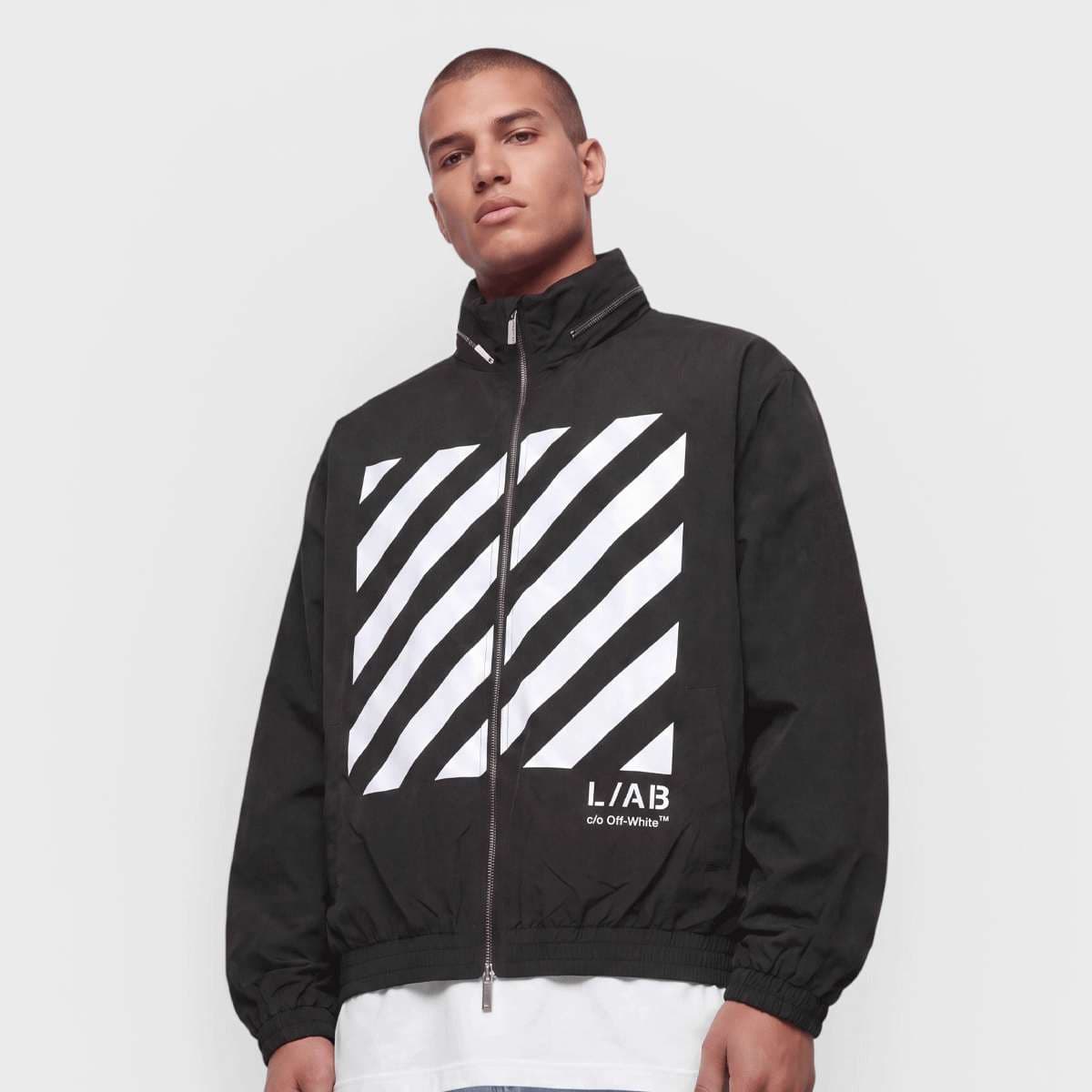 Reflective Diagonal Windbreaker Jacket