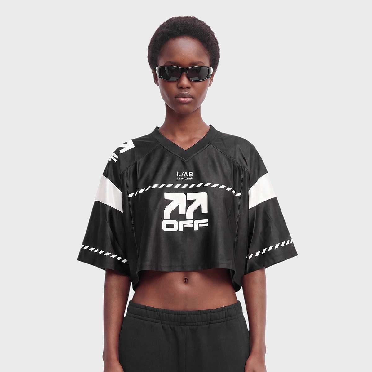 crop jersey top black night