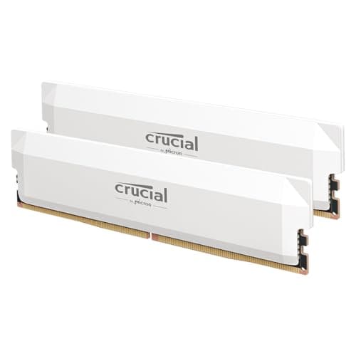 Crucial Pro DDR5 RAM 32GB Kit (2x16GB) 6000MHz CL36, Overclocking Gaming, Intel XMP 3.0 / AMD Expo, PC Computer Arbeitsspeicher, Weiß - CP2K16G60C36U5W