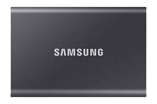 Samsung Portable SSD T7, SSD 2 TB, USB 3.2 Gen.2, 1.050 MB/s Lesen, 1.000 MB/s Schreiben, Externe SSD-Festplatte für iPhone 15 und neuer, Mac, PC, Smartphone und Spielkonsole, Grau, MU-PC2T0T/WW