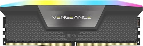 CORSAIR Vengeance RGB DDR5 RAM 32GB (1x32GB) 5200MHz CL40-40-40-77 1.25V AMD Expo Intel XMP 3.0 Desktop-Computer-Speicher – Grau (CMH32GX5M1B5200Z40)