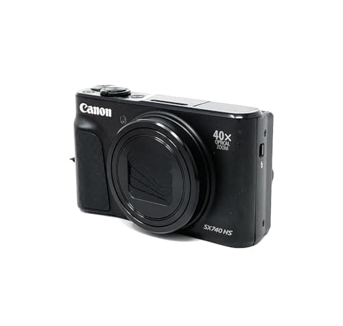 Canon SX740 HS PowerShot Digitalkamera Schwarz - Praktische Kompaktkamera mit 4K Auflösung und hybridem Autofokus - Canon Powershot Kamera mit 40x optischem Zoom - Auto-Transfer per WLAN und Bluetooth