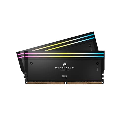 Corsair Dominator Titanium RGB DDR5 RAM 64GB (2x32GB) DDR5 6000MHz CL30 Intel XMP iCUE-Kompatibler Computerspeicher - Schwarz (CMP64GX5M2B6000C30)