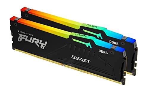 Kingston FURY Beast Schwarz RGB 64GB (2x32GB) 5600MT/s DDR5 CL40 DIMM Desktop Gaming Speicher Kit mit 2 - KF556C40BBAK2-64