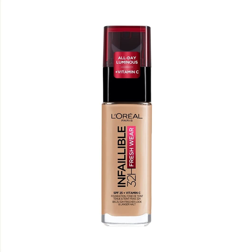 L'Oréal Paris Fondotinta Liquido Infaillible 32H, Coprente a Lunga Tenuta con Protezione Solare SPF25, Formula Waterproof e Idratante, Tonalità: 140 Cool Rosé