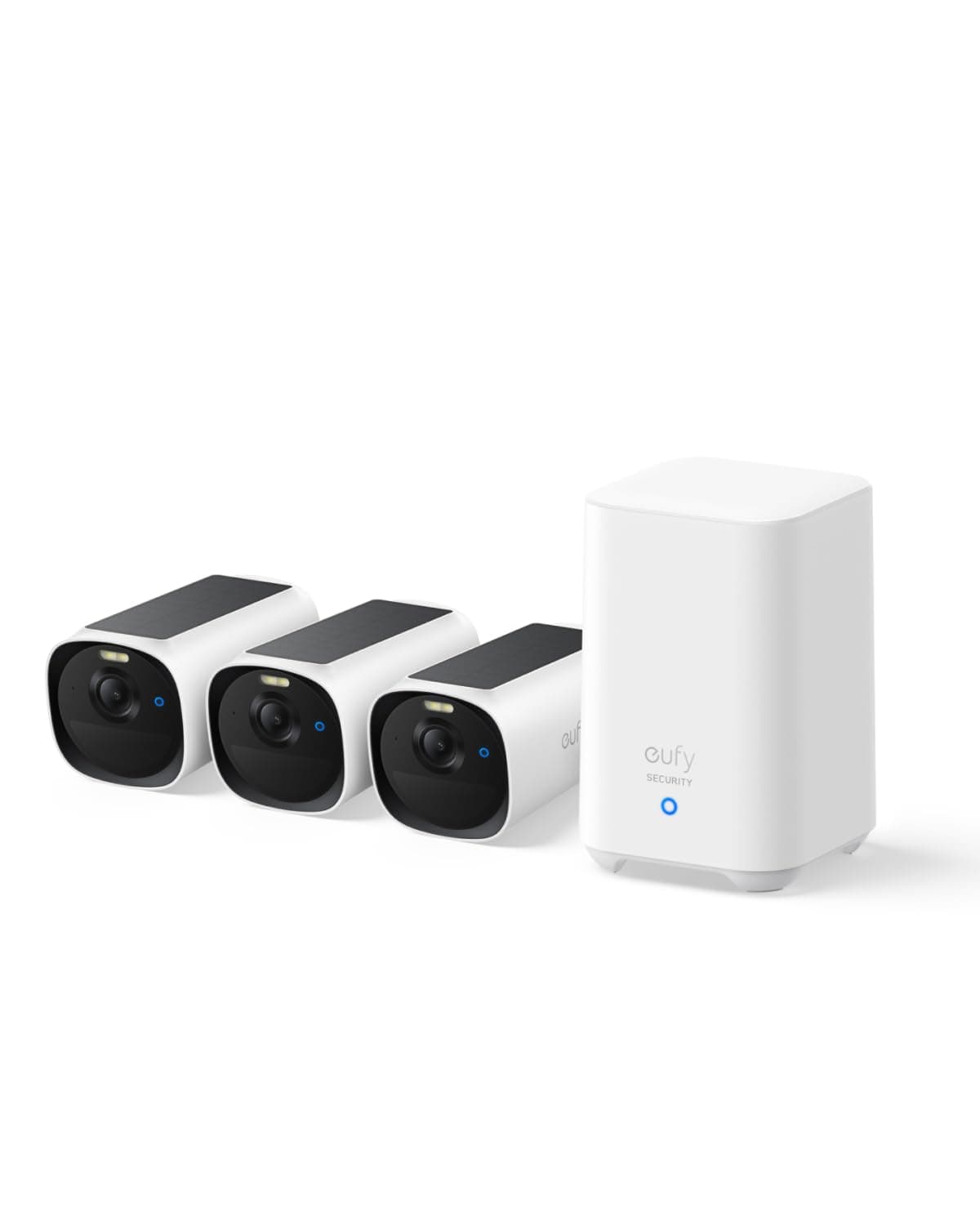 eufy Security eufyCam E40 3-Kamera-Set mit Homebase 2, kabellose 2K Solarkamera für außen, mit integriertem Solarpanel, MaxColor-Nachtsicht, erweiterbarer lokaler Speicher, ohne monatliche ABO-Kosten