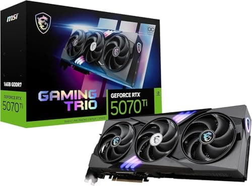 MSI GeForce RTX 5070 Ti 16G GAMING TRIO OC PLUS Graphics Card - RTX 5070 Ti GPU, 16GB GDDR7 (28Gbps/256-bit), PCIe 5.0 - TRI FROZR 4 (3 x STORMFORCE FAN) - Dual BIOS, RGB - HDMI 2.1b, DP 2.1b