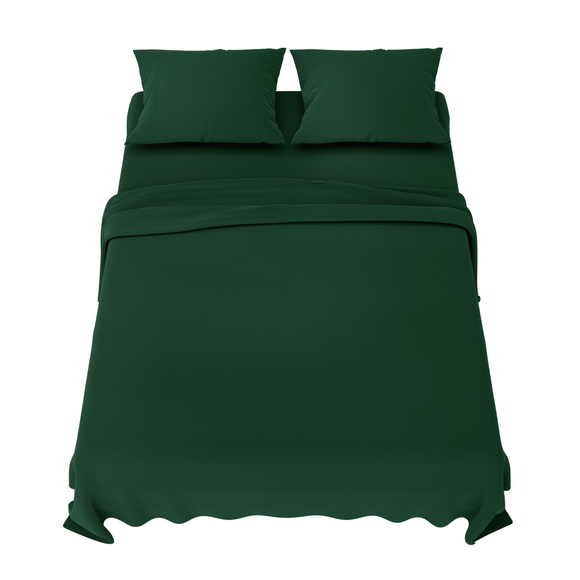 Dreamzie Lenzuola Matrimoniali 180x200 cm - Completo Lenzuola 4 Pezzi in Microfibre - Lenzuolo con Angoli - Lenzuola Sopra - 2 Federa 50x80 - Lenzuola Matrimoniali 180x200cm Verde
