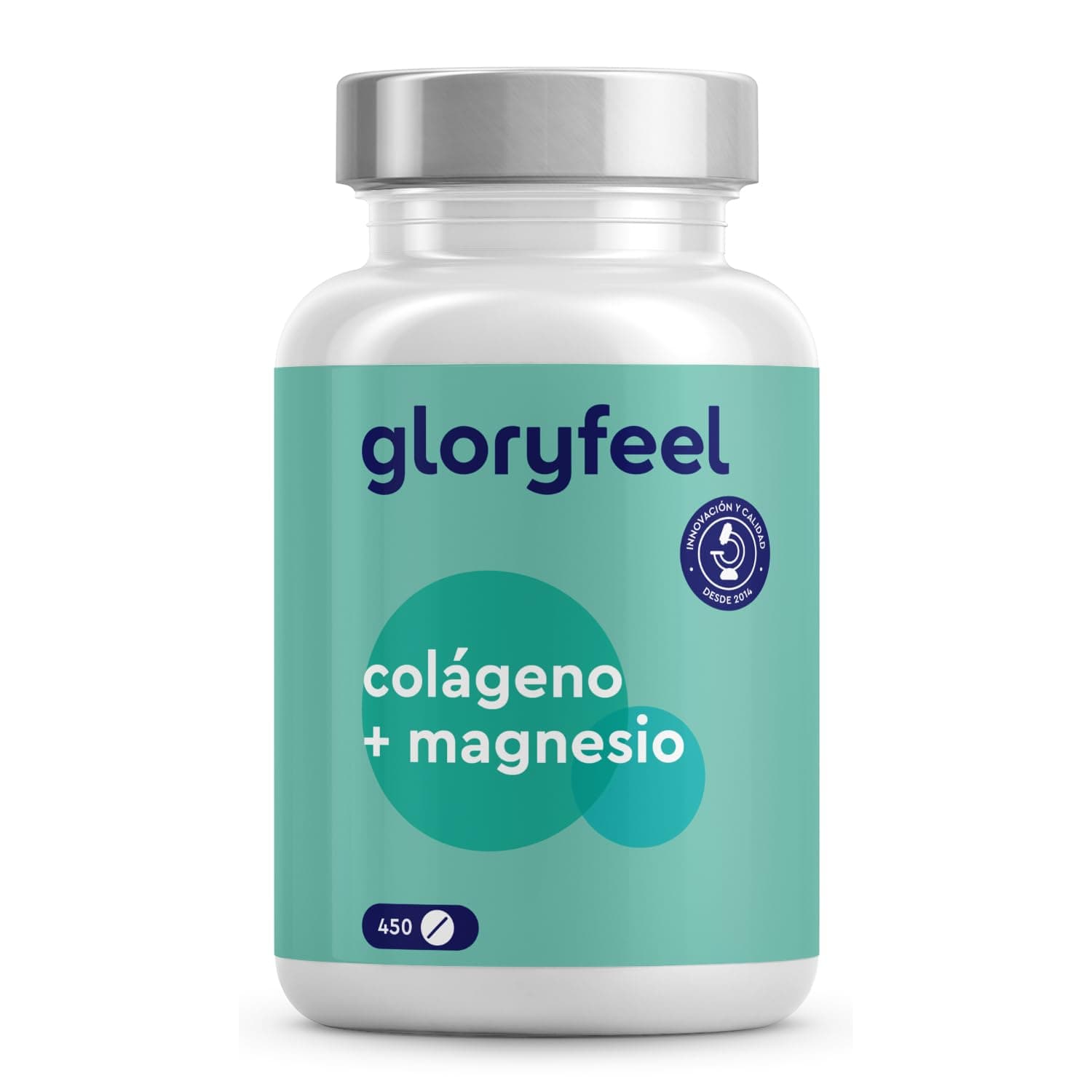 Colágeno con Magnesio - 450 Tabletas - 3600mg de Colageno hidrolizado puro y 169mg de magnesio - Para el ciudado de articulaciones, huesos, músculos, piel tersa y más energía