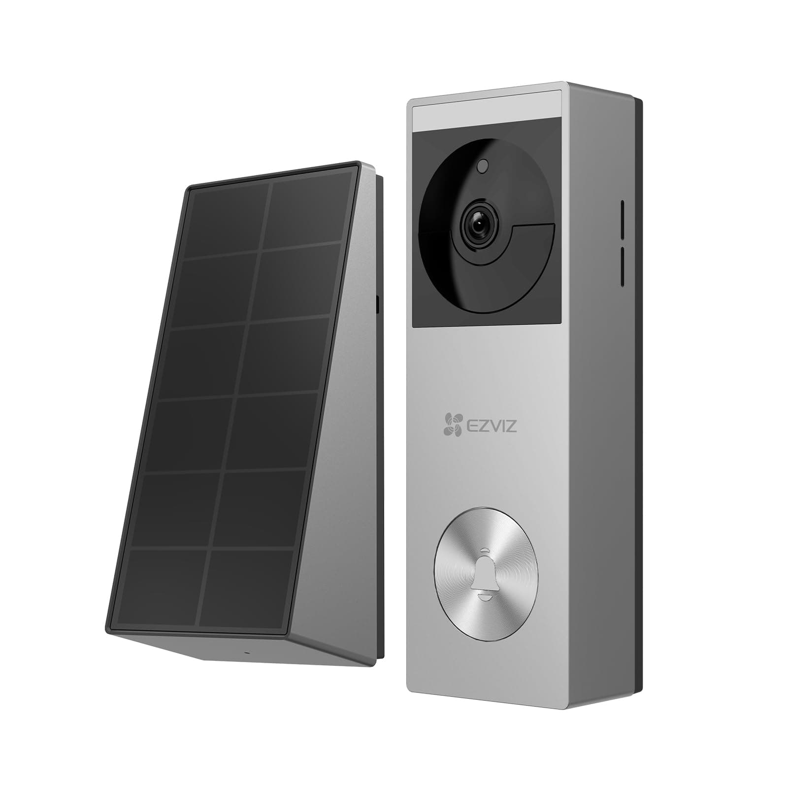 EZVIZ Sonnette sans Fil avec Caméra 2K, Sonnette Extérieur avec Panneau Solaire et Batterie, Vision Nocturne Couleur, Détection de Personnes, Vue Ultra Large, Stockage eMMC 8 Go,CP3 Pro