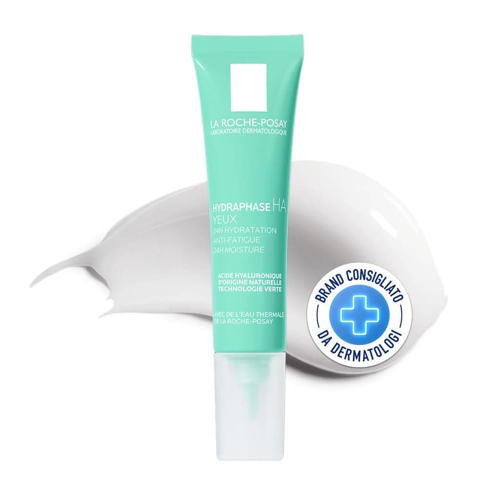 La Roche-Posay Hydraphase Intense, Crema Contorno Occhi, Per Occhi Sensibili, Effetto Reidratante, Anti Borse e Anti Fatica, Arricchito con Acido Ialuronico e Caffeina, 15 ml