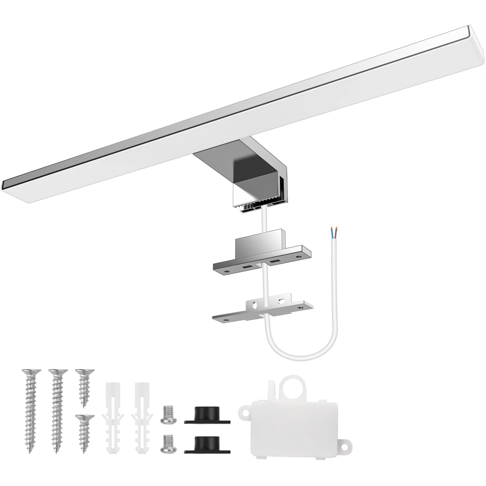 Aourow Lampara Espejo Baño 10W,40CM 820LM Aplique Luz Espejo Baño,Blanco frío 6500K Luces de LED Espelho Resistente al Agua para baño y Armario con Espejo CLASE II