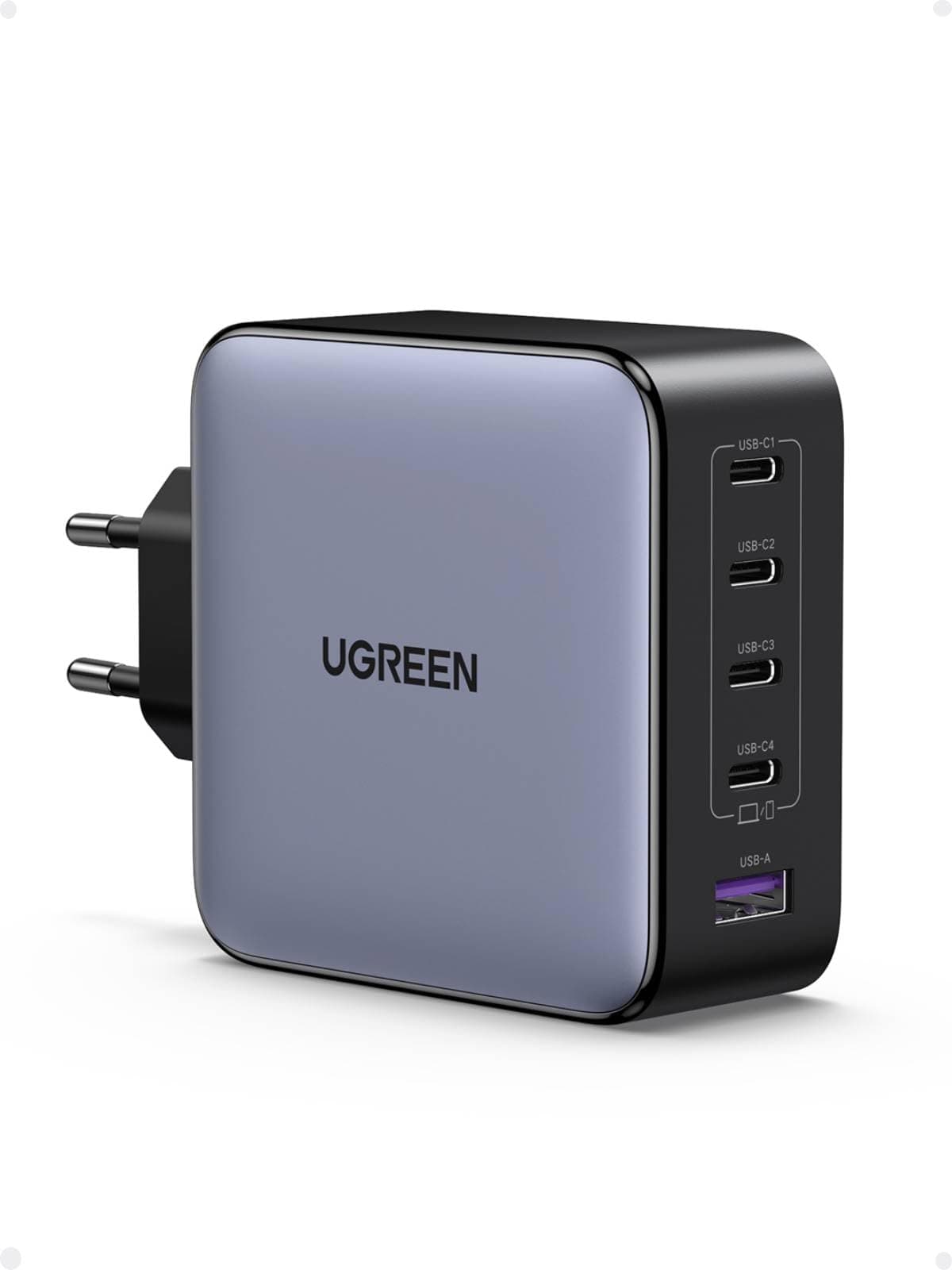 UGREEN Nexode Cargador de 5 Puertos 100W, Adaptador de Corriente GaNInfinity de Carga Rápida USB C Compatible con iPhone 17 Pro MAX Air/16-12 Series, Galaxy S25, Pixel, iPad, MacBook M3 M2 M1