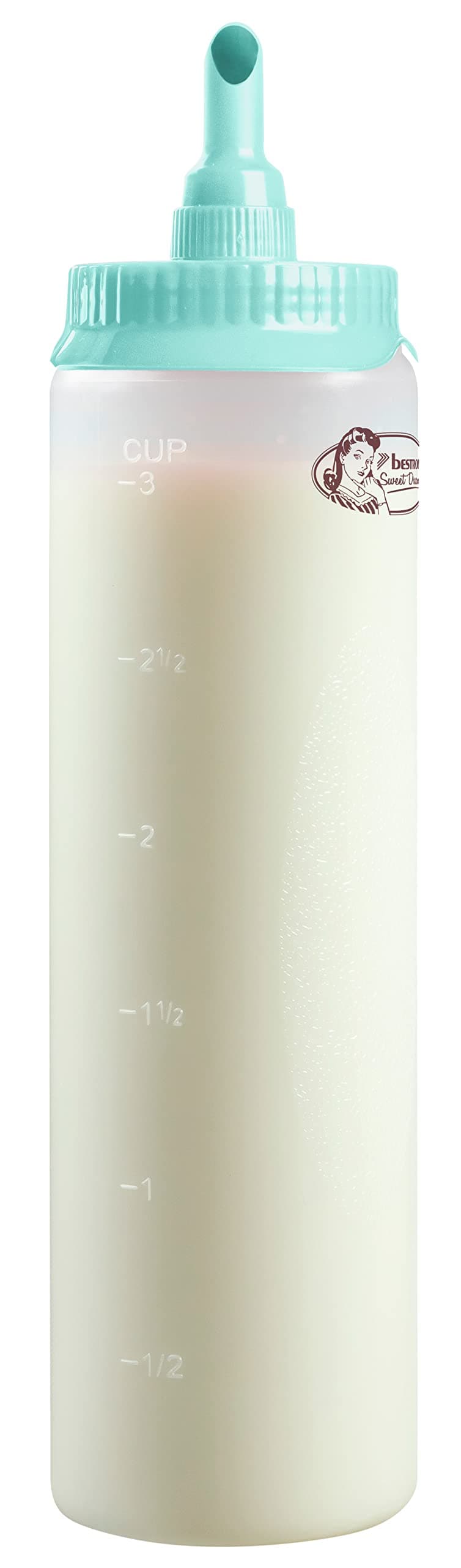 Bestron Teigportionierer mit Skala, Teigdosierer für 700 ml, für Crepes, Poffertjes, Pfannkuchen, Waffeln, Muffins oder Donutteig, Farbe: Grün