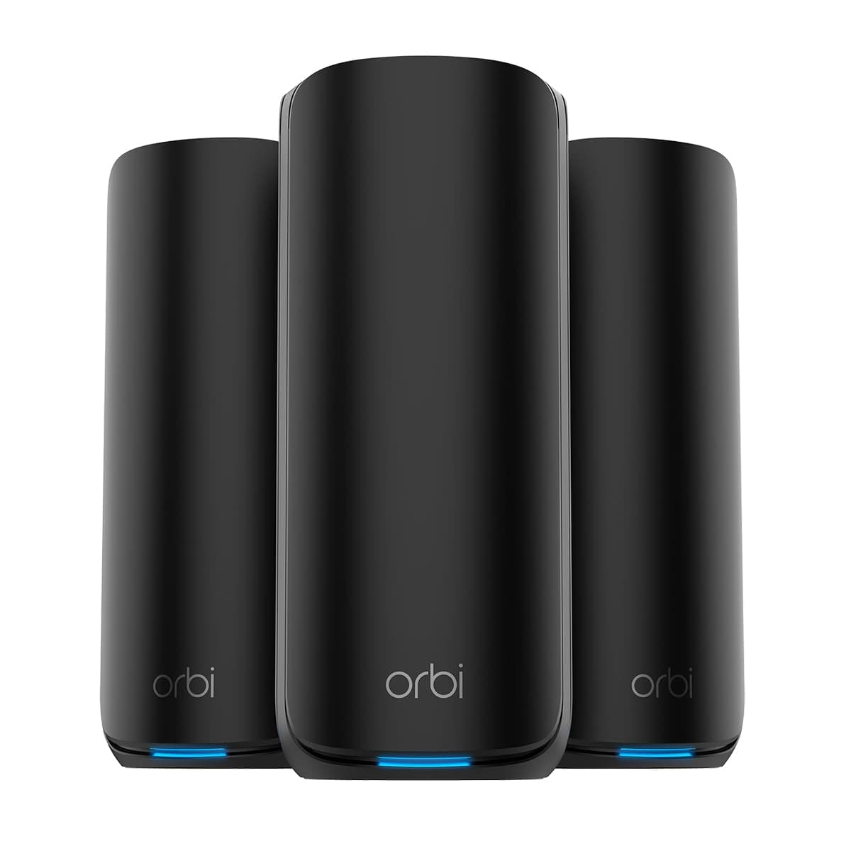 NETGEAR Orbi Serie 870 | WiFi 7 Mesh System | RBE873SB | Router wireless + 2 satellites | Fino a 21 Gbps | Copertura fino a 600 m² | Supporta 150 dispositivi | Porta Internet 10 GB | Tri-Band BE21000