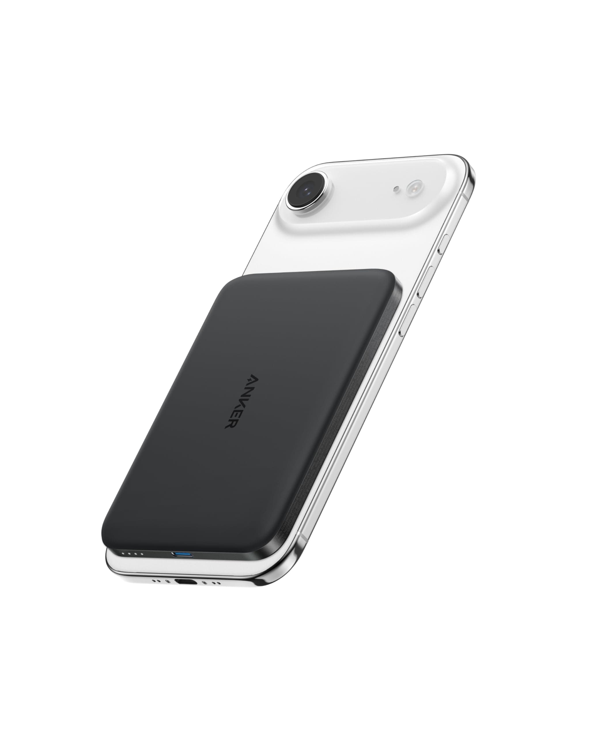 Anker Nano Powerbank, Ultraschlanke 5000mAh Magnet-Powerbank, Qi2-zertifiziert, 15W Max ultraschnelles Laden, MagSafe-kompatibel, tragbares Ladegerät, Ergonomisches Design, Für iPhone 17/16/15/14/13