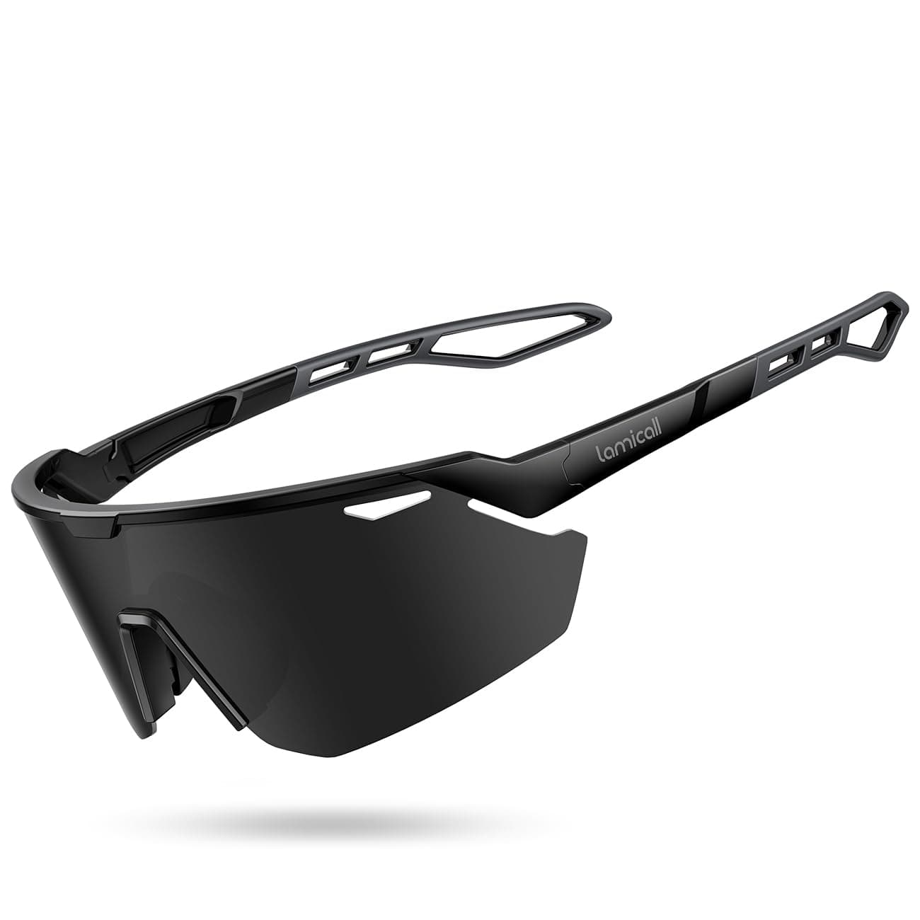 Lamicall Schnelle Brille Herren, Fahrradbrille Damen - [24g TR-90 Super Leicht] Polarisiert Sportbrille Laufbrille mit Verstellbaren Nasenpad & Bügel, UV400 Sonnenbrille Sport für Fahrrad/Ebike/Laufen