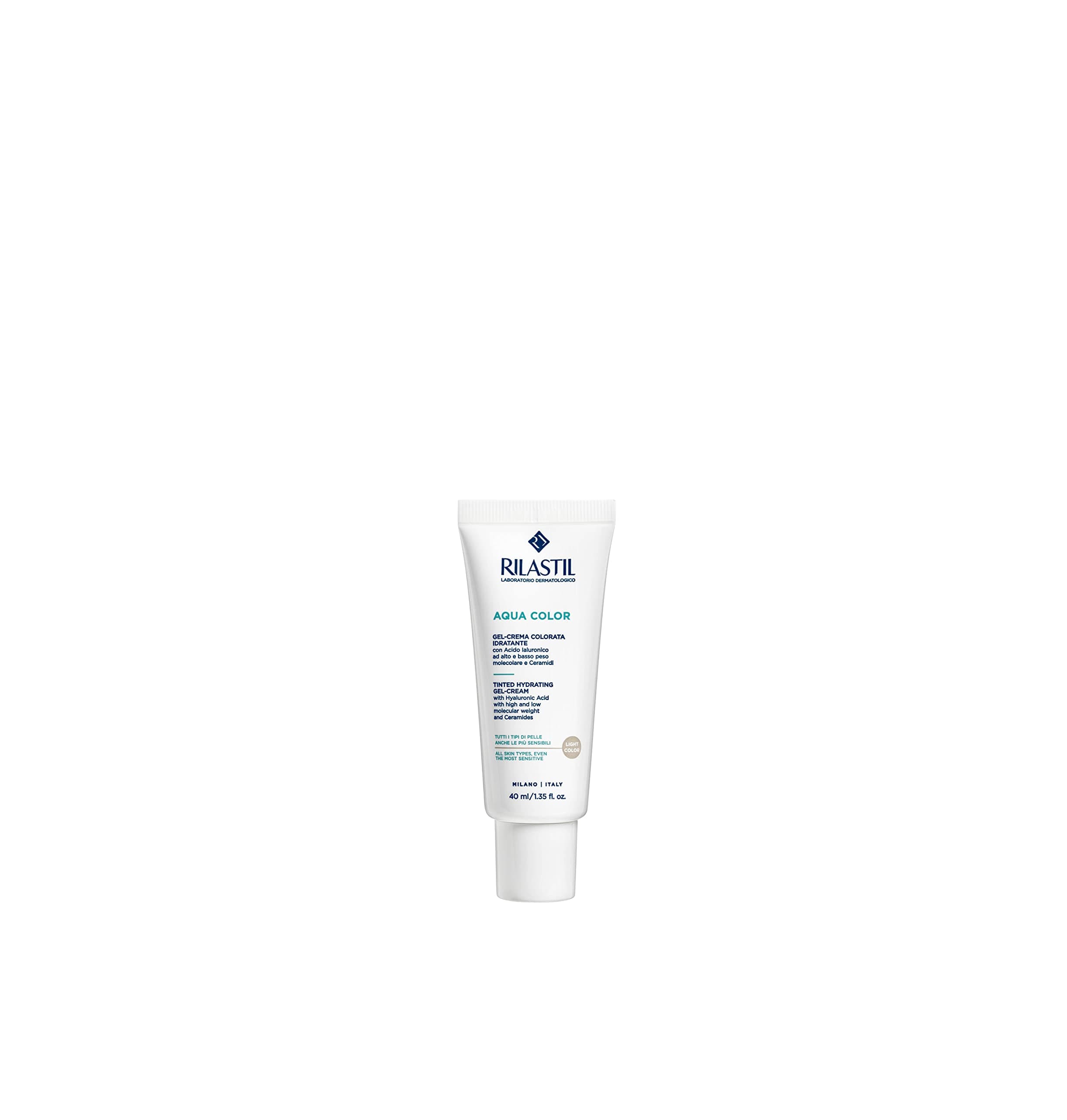 Rilastil Aqua Gel Crema Colorata Idratante Idratazione 8h Uniforma l'Incanto Effetto Naturale Confezione da 40 ml