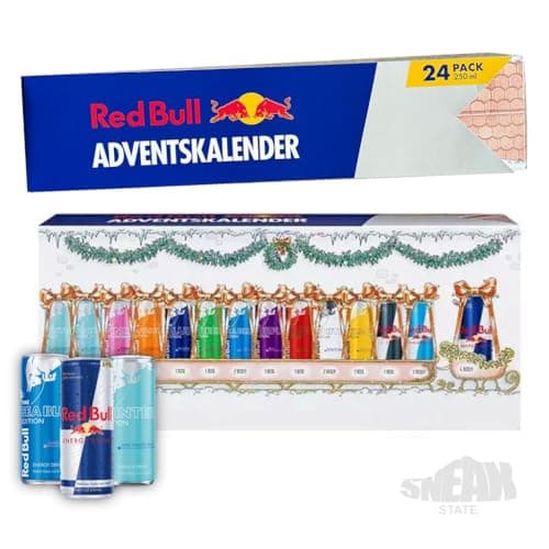 Red Bull Adventskalender 2024 - Offizieller RedBull Weihnachtskalender -NEUHEIT- 24x 0,25 L Getränke Dosen Advent Kalender, verschiedene Sorten Redbull