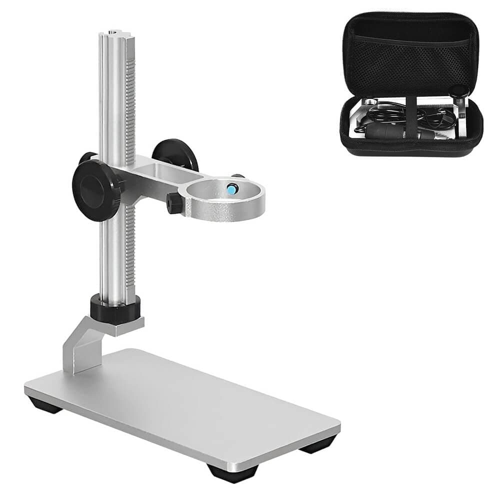 Ninyoon Soporte Universal para microscopio, Soporte Profesional Estable de aleación de Aluminio para cámara de microscopio WiFi Digital inalámbrica USB de diámetro máximo de 3,5 cm