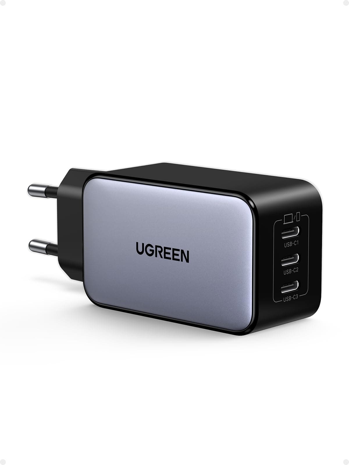 UGREEN Nexode 65W Prise Chargeur Triple USB C Charge Rapide Tech GaNInfinity Compatible avec iPhone 17 Pro Max Air 16 Plus 15 14 13 12 Pixel 9 8 7 Galaxy PPS 45W S25 S24 S23 A15 iPad MacBook Air Pro