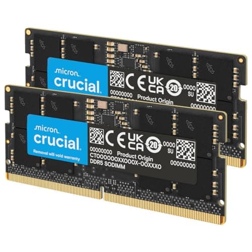 Crucial DDR5 RAM 32GB Kit (2x16GB) 5600MHz SODIMM, Arbeitsspeicher für Laptop/Notebook, Mini PC (auch 5200MHz / 4800MHz) CL46 - CT2K16G56C46S5