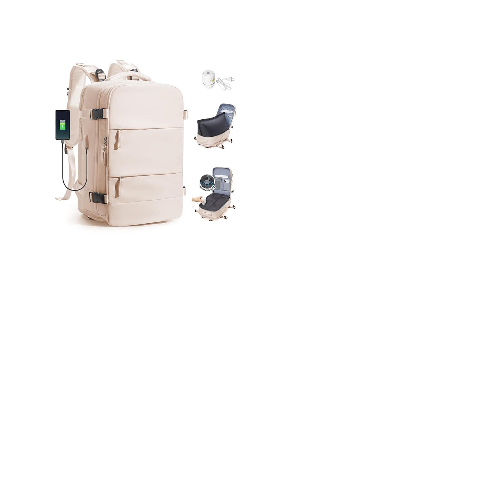 SZLX Mochila al Vacio con Bomba Equipaje de Mano 40x30x20 Ryanair Vueling Wizzair Easyjet Mochila Viaje Cabina Avion 40x20x25 Ryanair Mujer Mochila de transporte Impermeable para Computadora Portátil