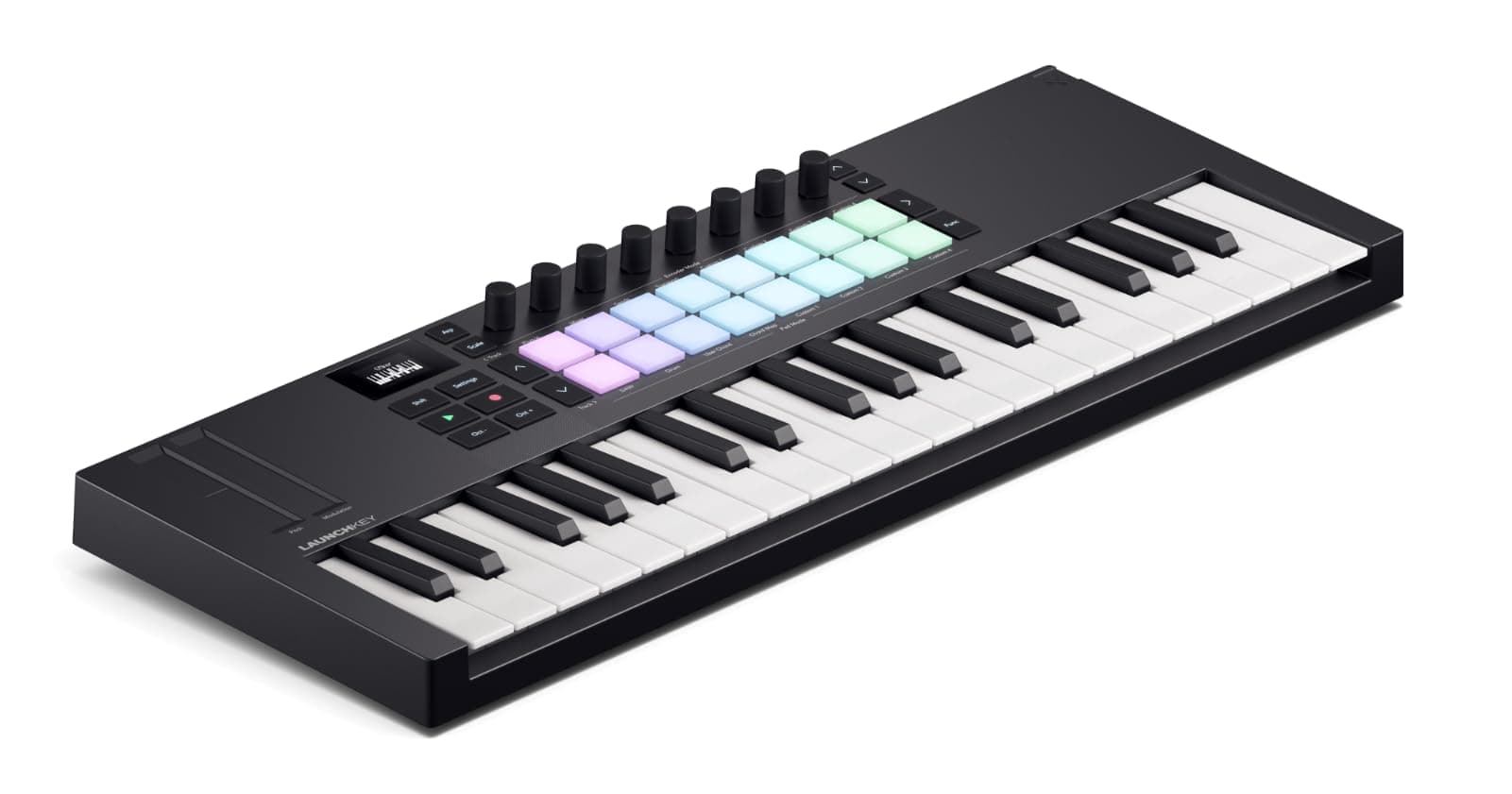 Novation Launchkey Mini 37 [MK4]: Controlador de teclado MIDI portátil, 37 teclas, USB e integración DAW. Modos Chord y Scale, pads de percusión, arpegiador y paquete de software de creación musical