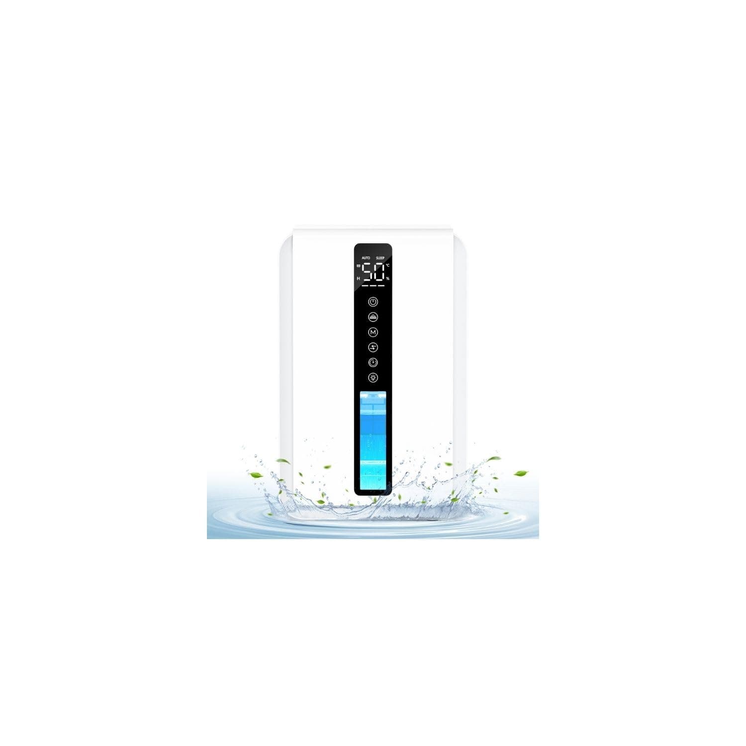 Deshumidificateur d Air Anti Moisissure 2,5L - Déshumidificateur Électrique avec 3 Niveaux & 2 Modes, Dégivrage Automatique & Arrêt Auto, Minuterie 6-48H et Éclairage RGB pour Chambre & Salle de Bain