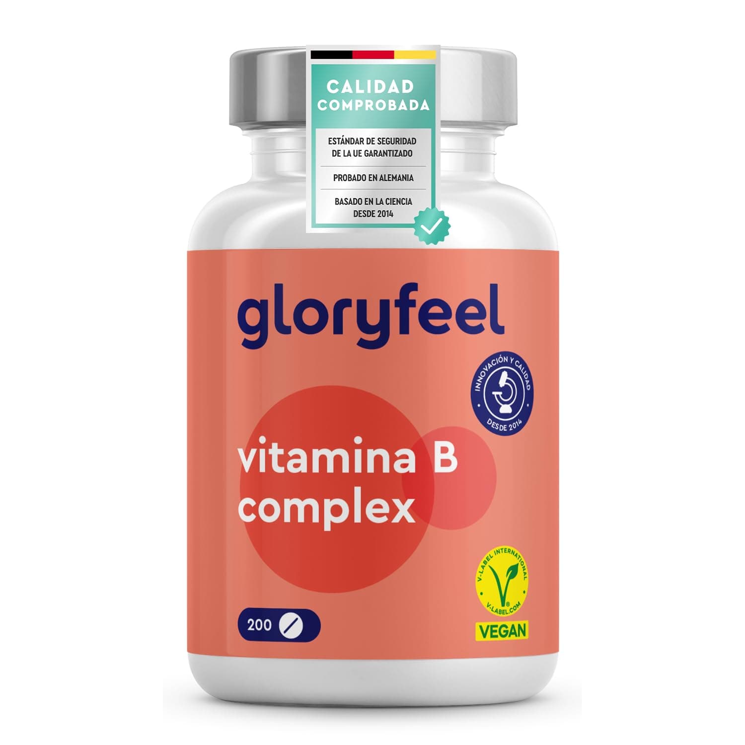 Vitamina B Complex - Alta Dosis con B1, B2, B3, B5, B6, B12 - Con Biotina (B7) y Ácido fólico (B9) - Energía y Vitalidad - Las 7 Vitaminas B en una pastilla - Vegano, Probado en laboratorio