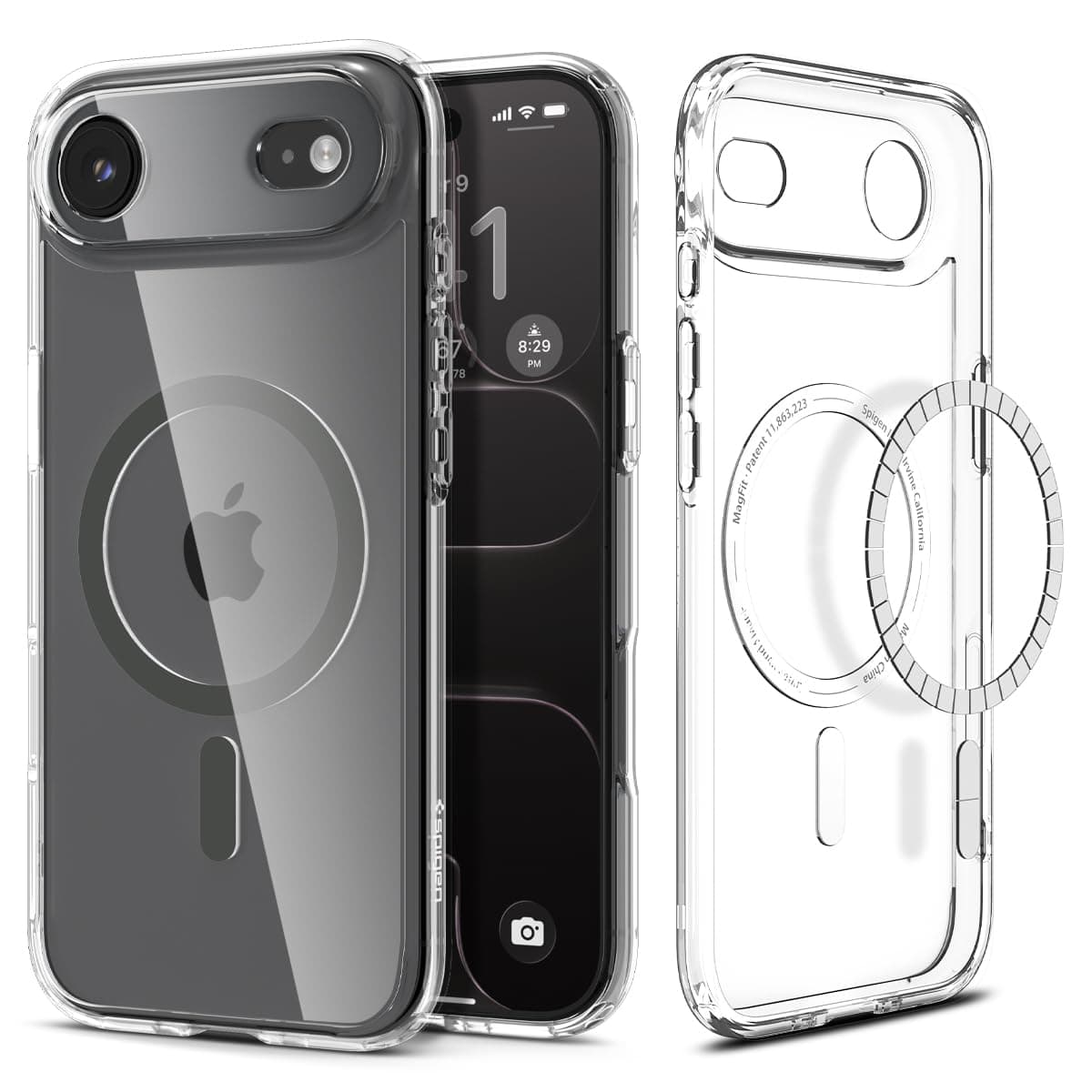 Spigen iPhone Air Hülle Signature Ultra Hybrid MagFit [Dura Clear Tech] Case Handyhülle Transparent Kompatibel mit MagSafe -Clear Graphite