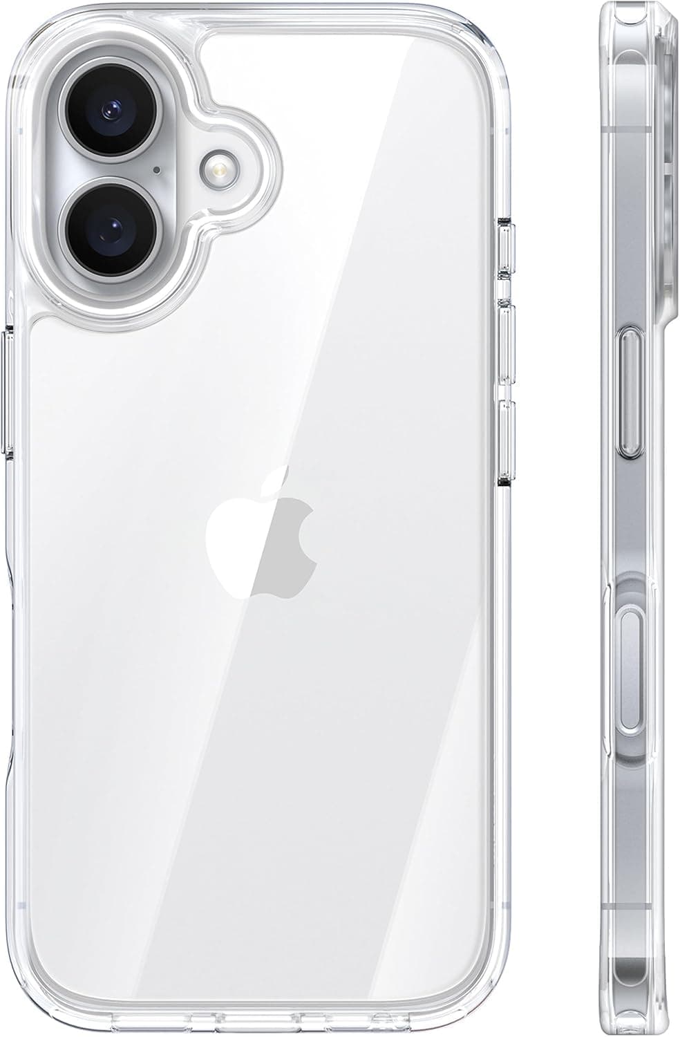 TORRAS Anti-Vergilbung für iPhone 16 Hülle Durchsichtig, 3,66m Militärschutz Stoßfeste, 9H+ Transparent Kratzfeste Rückseite Schutzhülle Dünne Handyhülle für iPhone 16 Case HD Clear