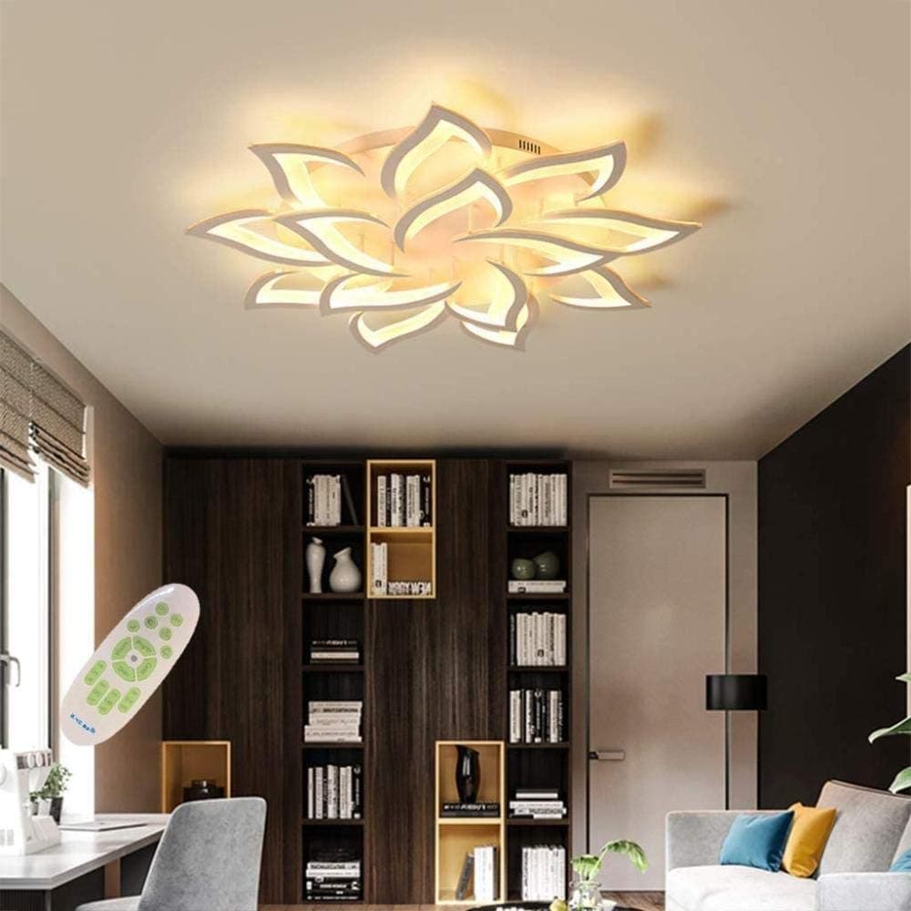 Yuanfenghua Lampada da soffitto a LED, dimmerabile, per soggiorno con telecomando per cambiare colore, moderna