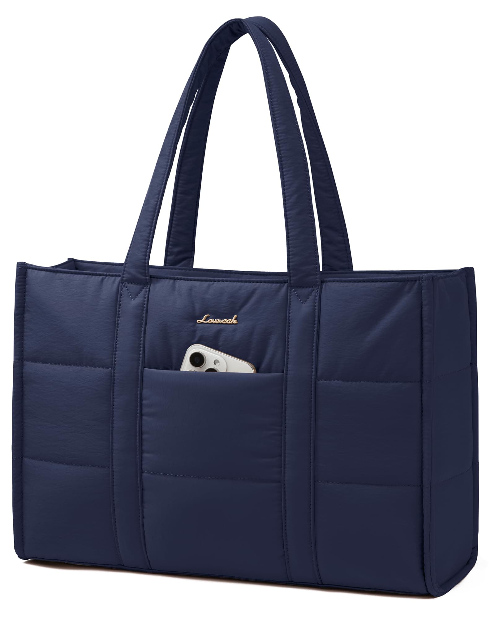 LOVEVOOK Laptop Handtasche Damen 15,6 Zoll, Groß Shopper Puffer Tasche Arbeitstasche Aktentasche, Tote Bag Women Handbags Lehrertasche Schultasche Schultertasche für Uni Business Schule