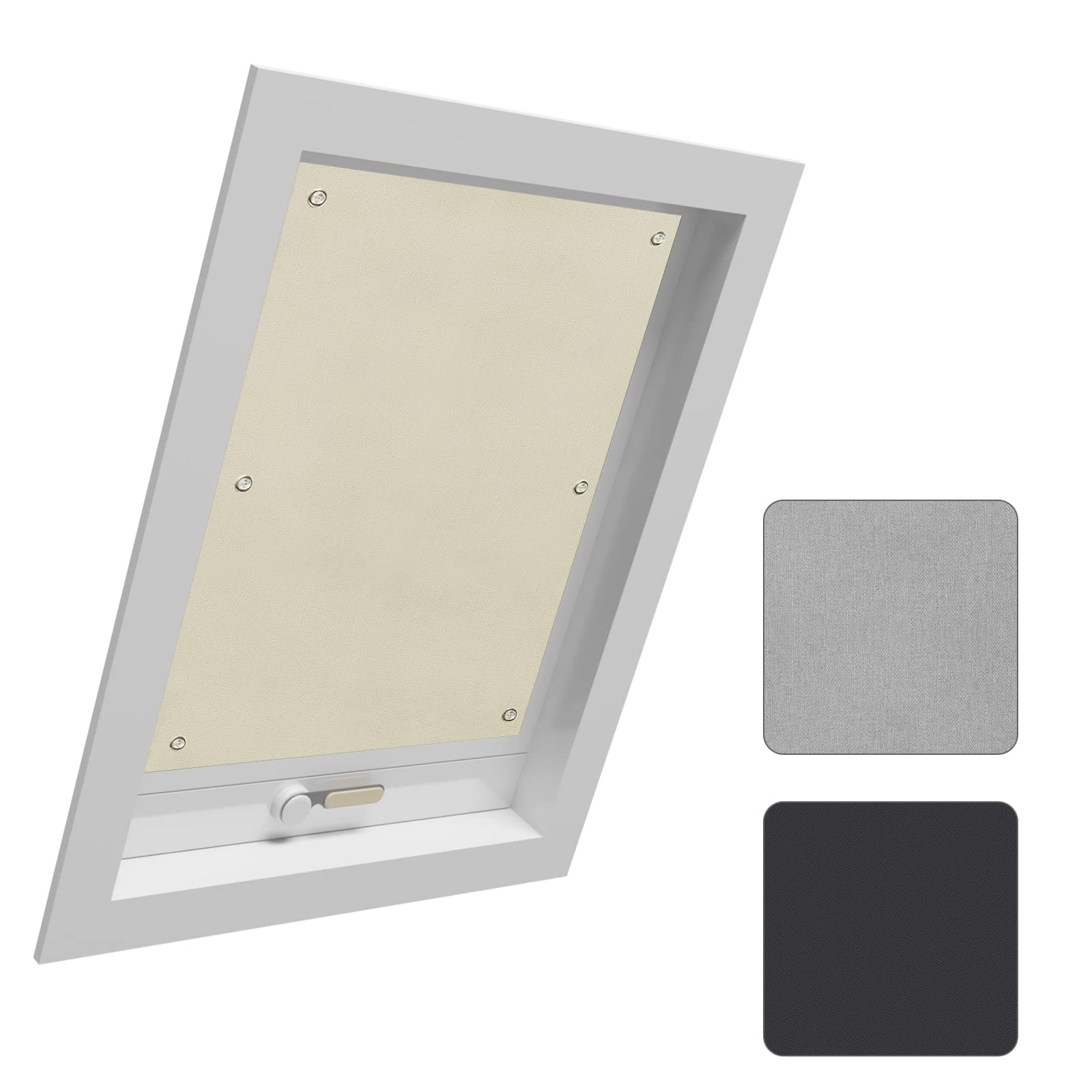 WOLTU Thermo Dachfenster Rollo ohne Bohren Sonnenschutz Verdunkelungsrollo mit Saugnäpfen, Thermorollo Hitzeschutz für Velux- und Roto-Fenster M04 / 304, Beige 60x73 cm