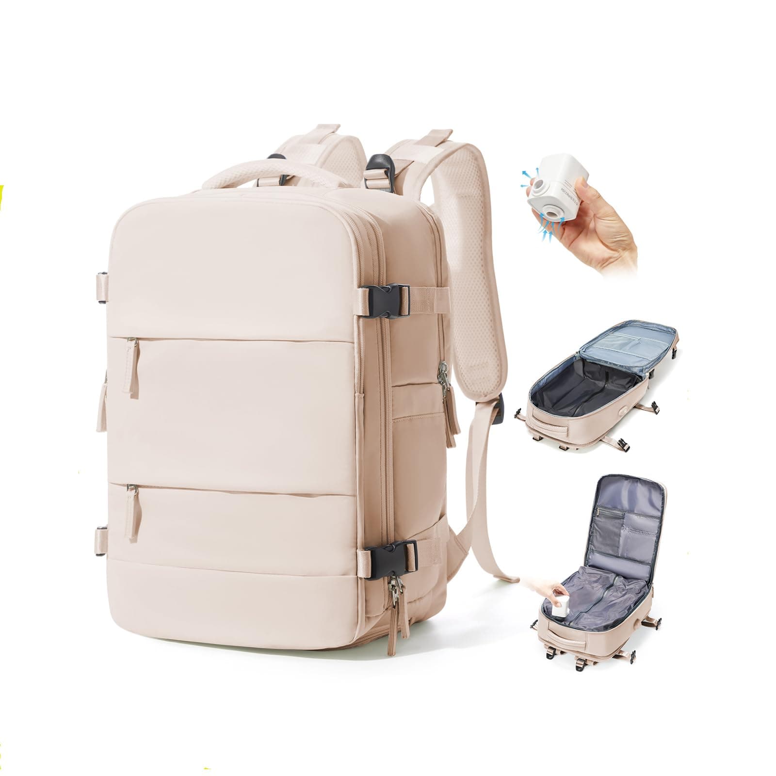 BJLFS Zaino Ryanair 40x30x20 Sottovuoto con pompa Zaino da Viaggio aereo Cabina 40x30x20 Impermeabile Bagaglio a Mano Wizzair Sottovuoto Borse da Cabina per Easyjet 45x36x20 Zaino Airback Donna