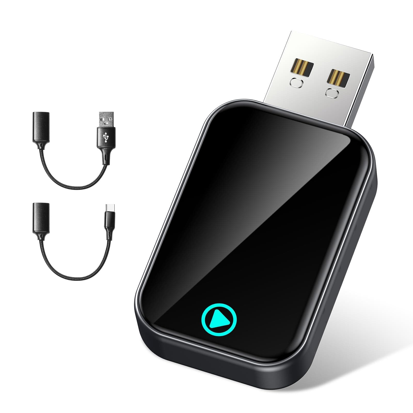 Alltotive S2 Mini Adaptador Carplay Inalámbrico para iPhone, Convierte Cableado a Inalámbrico, USB A/C Plug and Play, Compatible iOS 10+ y Coches con Car Play Desde 2016 (Negro)